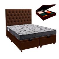 Kit Cabeceira + Cama Box Bau + Colchão Casal D33 Iso100 Ortobom - 1