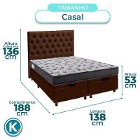 Kit Cabeceira + Cama Box Bau + Colchão Casal D33 Iso100 Ortobom - 3