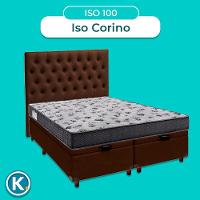 Kit Cabeceira + Cama Box Bau + Colchão Casal D33 Iso100 Ortobom
