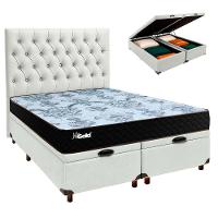 Kit Cabeceira + Cama Box Bau + Colchão Casal Molas Ensacadas Life Gold Paropas - 1