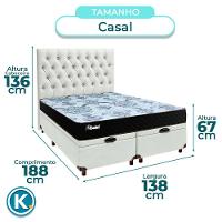 Kit Cabeceira + Cama Box Bau + Colchão Casal Molas Ensacadas Life Gold Paropas - 3