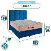 Kit Cabeceira + Cama Box Bau + Colchão Queen Molas Ensacadas Airtech Ortobom - 2