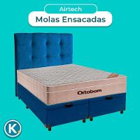 Kit Cabeceira + Cama Box Bau + Colchão Queen Molas Ensacadas Airtech Ortobom - 3
