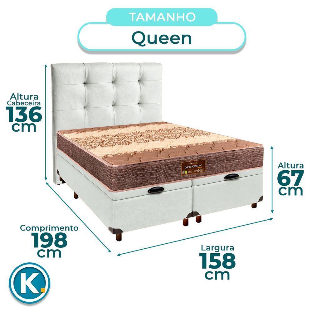 Kit Cama Box Bau + Cabeceira + Colchão Queen D26 - Ortophedic - Sankonfort - 3