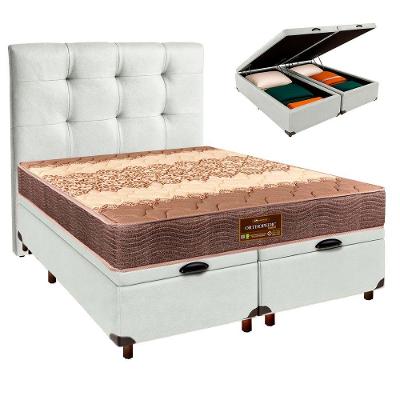 Kit Cama Box Bau + Cabeceira + Colchão Queen D26 - Ortophedic - Sankonfort