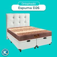 Kit Cama Box Bau + Cabeceira + Colchão Queen D26 - Ortophedic - Sankonfort