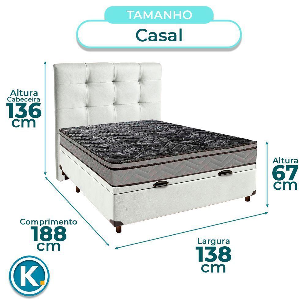 Kit Cabeceira + Cama Box Bau + Colchão Casal D28 Conforto Paropas - 3