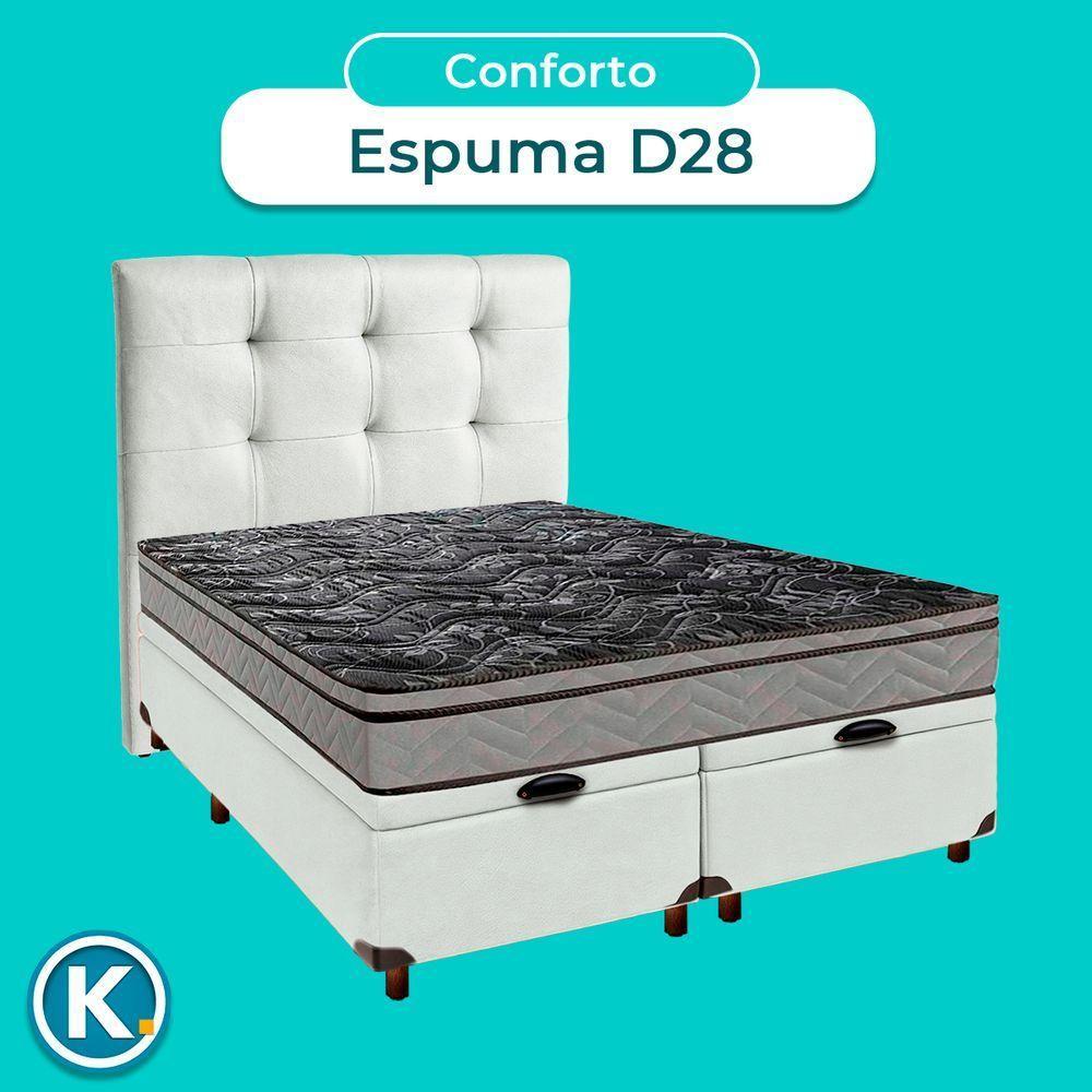 Kit Cabeceira + Cama Box Bau + Colchão Casal D28 Conforto Paropas - 4