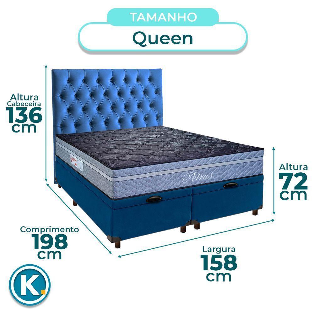 Kit Cabeceira + Cama Box Bau + Colchão Queen Molas Ensacadas Petrus Paropas - 3