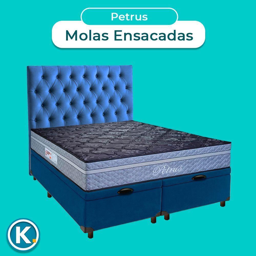 Kit Cabeceira + Cama Box Bau + Colchão Queen Molas Ensacadas Petrus Paropas - 4