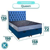 Kit Cabeceira + Cama Box Bau + Colchão Queen Molas Ensacadas Petrus Paropas - 3