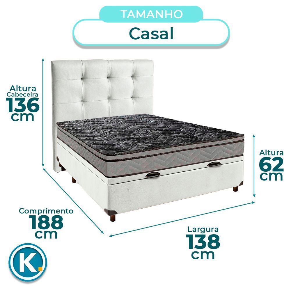 Kit Cabeceira + Cama Box Bau + Colchão Casal D28 Conforto Paropas - 3