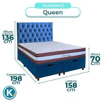 Kit Cabeceira + Cama Box Bau + Colchão Queen Molas Ensacadas Legaccy Paropas - 3