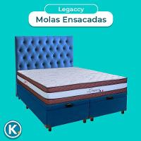 Kit Cabeceira + Cama Box Bau + Colchão Queen Molas Ensacadas Legaccy Paropas