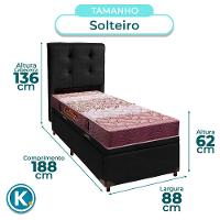 Kit Cabeceira + Cama Box Bau + Colchão Solteiro D26 Ortophedic Sankonfort - 3