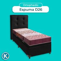 Kit Cabeceira + Cama Box Bau + Colchão Solteiro D26 Ortophedic Sankonfort