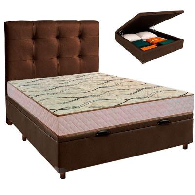 Kit Cabeceira + Cama Box Bau + Colchão Casal D33 Maxsono Paropas