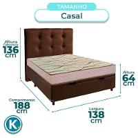 Kit Cabeceira + Cama Box Bau + Colchão Casal D33 Maxsono Paropas - 3