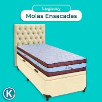 Kit Cabeceira + Cama Box Bau + Colchão Solteiro Molas Ensacadas Legaccy Paropas