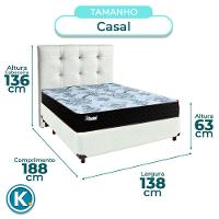 Kit Cama Box + Cabeceira + Colchão Casal Molas Ensacadas - Life Gold - Paropas - 3