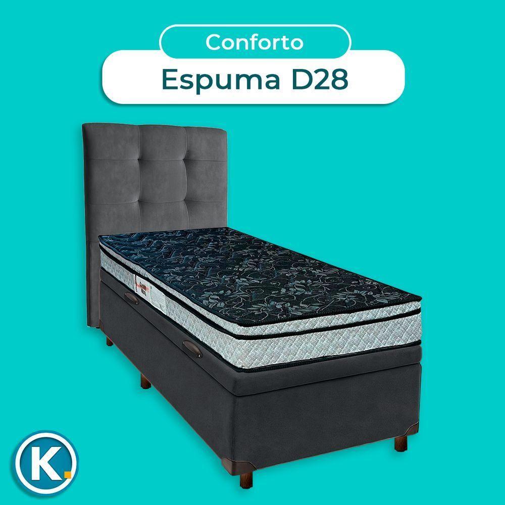 Kit Cabeceira + Cama Box Bau + Colchão Solteiro D28 Conforto Paropas - 2