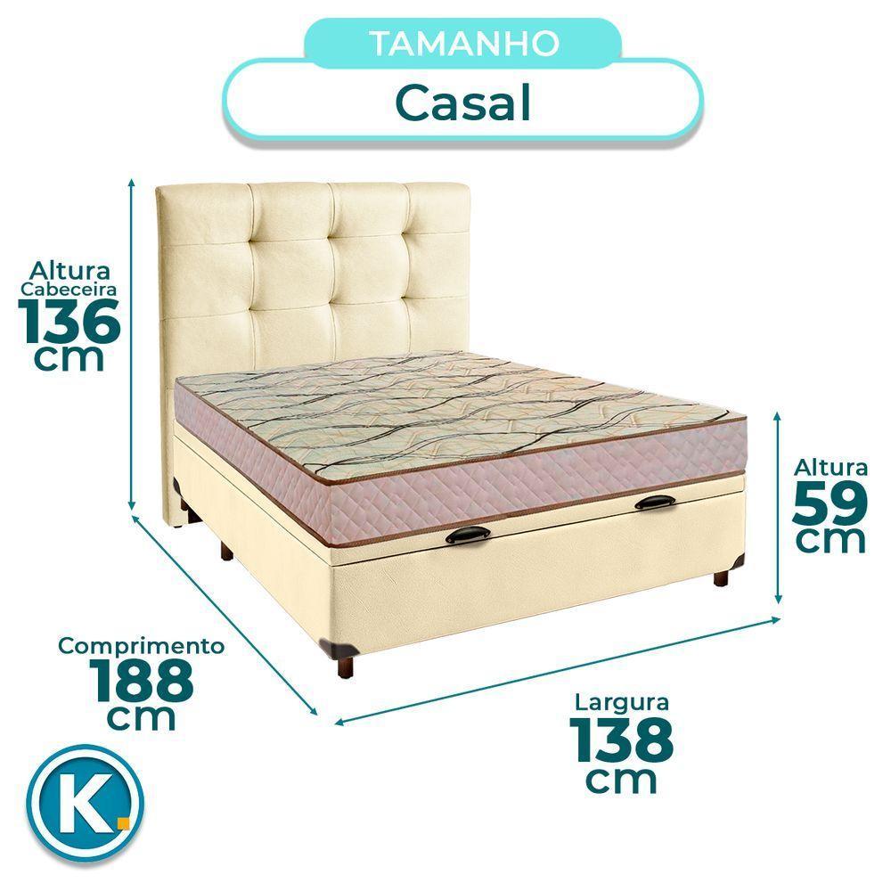 Kit Cabeceira + Cama Box Bau + Colchão Casal D33 Maxsono Paropas - 3