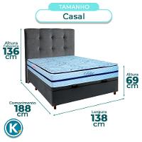 Kit Cabeceira + Cama Box Bau + Colchão Casal Molas Ensacadas Blue Paropas - 3