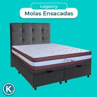 Kit Cabeceira + Cama Box Bau + Colchão Queen Molas Ensacadas Legaccy Paropas