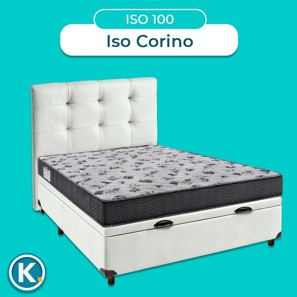 Kit Cabeceira + Cama Box Bau + Colchão Casal D33 Iso100 Ortobom - 4