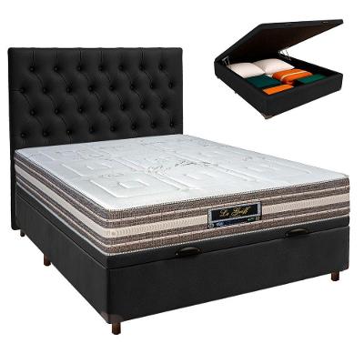 Kit Cabeceira + Cama Box Bau + Colchão Casal Molas Ensacadas Legriff Sankonfort