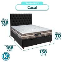 Kit Cabeceira + Cama Box Bau + Colchão Casal Molas Ensacadas Legriff Sankonfort - 3