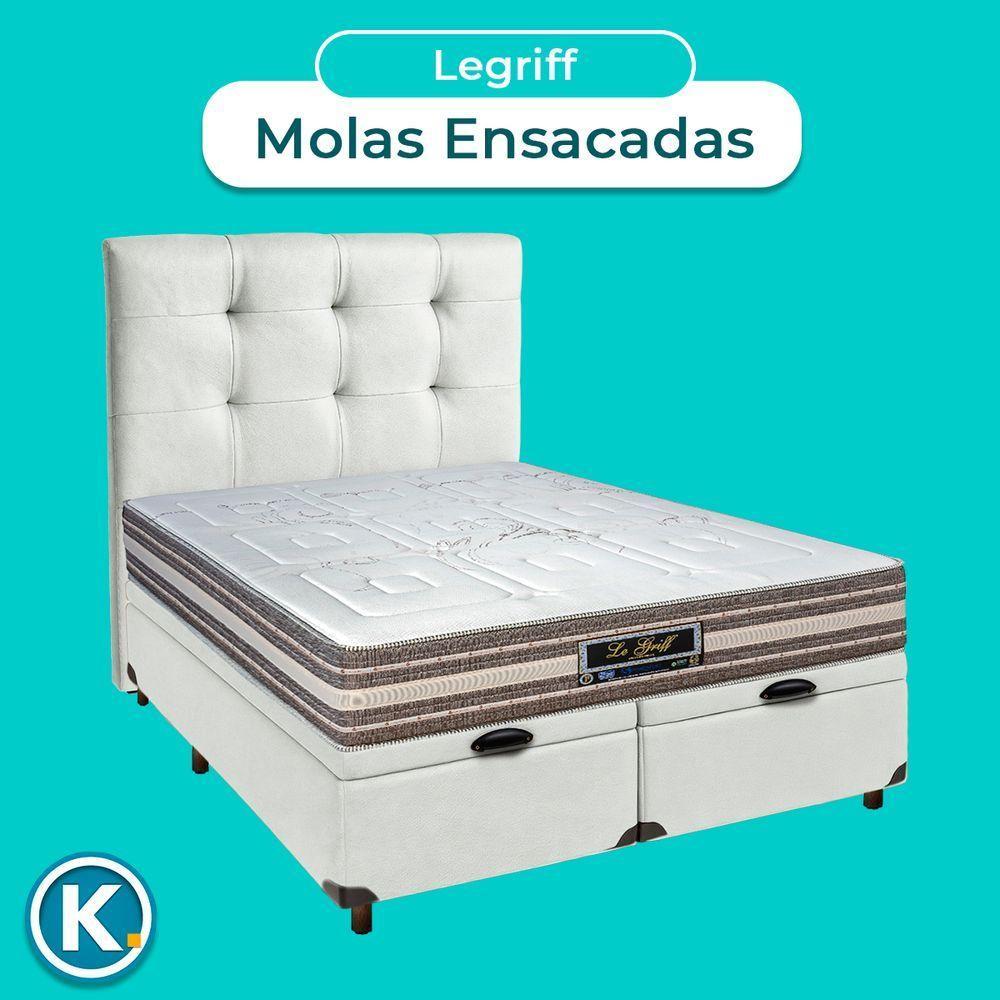 Kit Cabeceira + Cama Box Bau + Colchão Casal Molas Ensacadas Legriff Sankonfort - 4