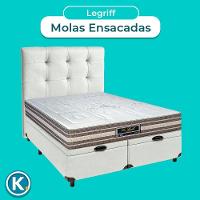 Kit Cabeceira + Cama Box Bau + Colchão Casal Molas Ensacadas Legriff Sankonfort