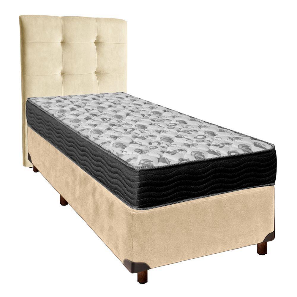 Kit Cama Box + Cabeceira + Colchão Solteiro D33 - Iso100 - Ortobom - 1