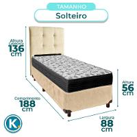 Kit Cama Box + Cabeceira + Colchão Solteiro D33 - Iso100 - Ortobom - 3