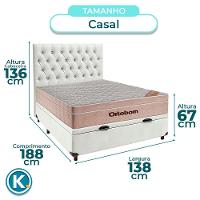 Kit Cama Box Bau + Cabeceira + Colchão Casal Molas Ensacadas - Airtech - Ortobom - 3