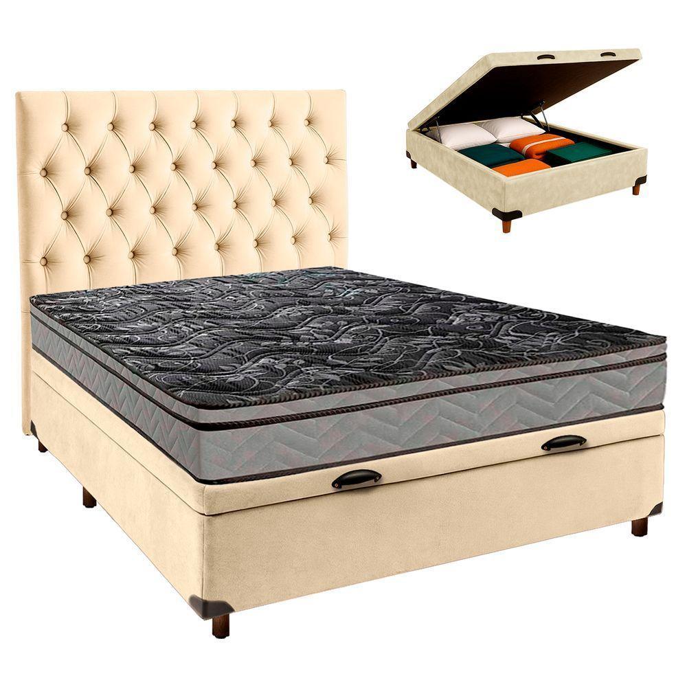 Kit Cama Box Bau + Cabeceira + Colchão Casal D28 - Conforto - Paropas - 1