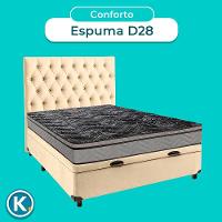 Kit Cama Box Bau + Cabeceira + Colchão Casal D28 - Conforto - Paropas