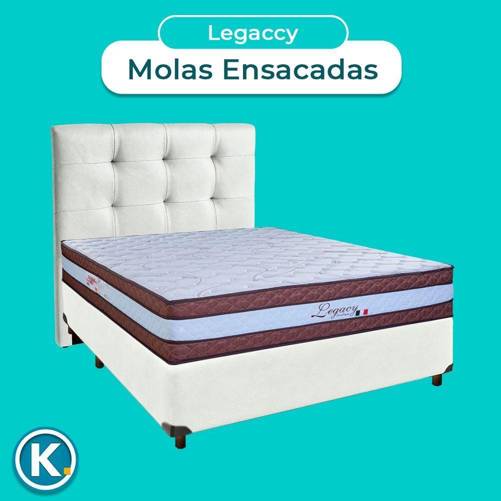 Kit Cama Box + Cabeceira + Colchão Casal Molas Ensacadas - Legaccy - Paropas - 4
