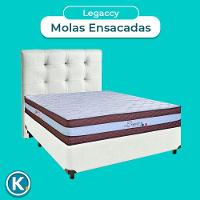 Kit Cama Box + Cabeceira + Colchão Casal Molas Ensacadas - Legaccy - Paropas