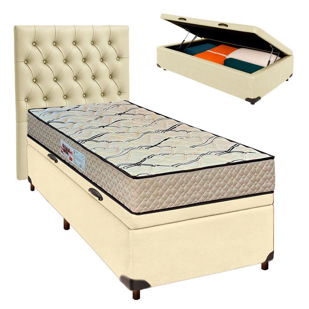 Kit Cama Box Bau + Cabeceira + Colchão Solteiro D33 - Maxsono - Paropas - 1