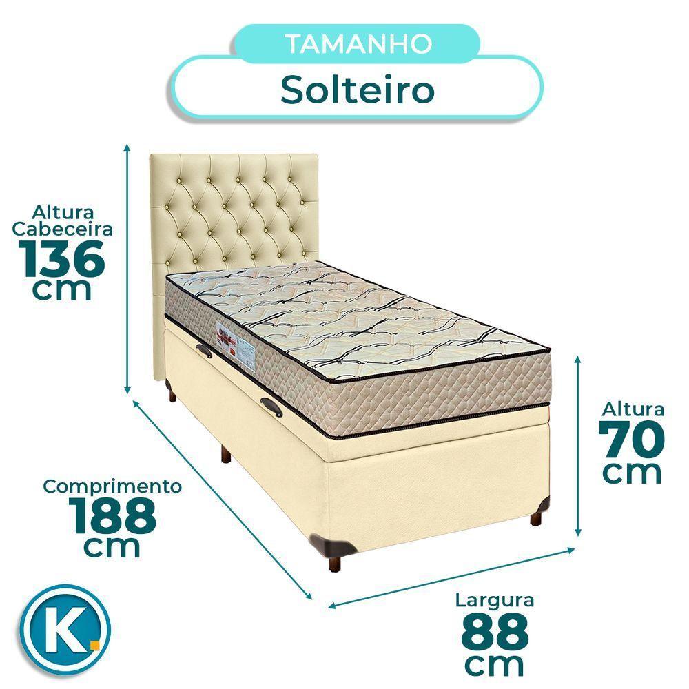 Kit Cama Box Bau + Cabeceira + Colchão Solteiro D33 - Maxsono - Paropas - 3
