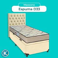 Kit Cama Box Bau + Cabeceira + Colchão Solteiro D33 - Maxsono - Paropas