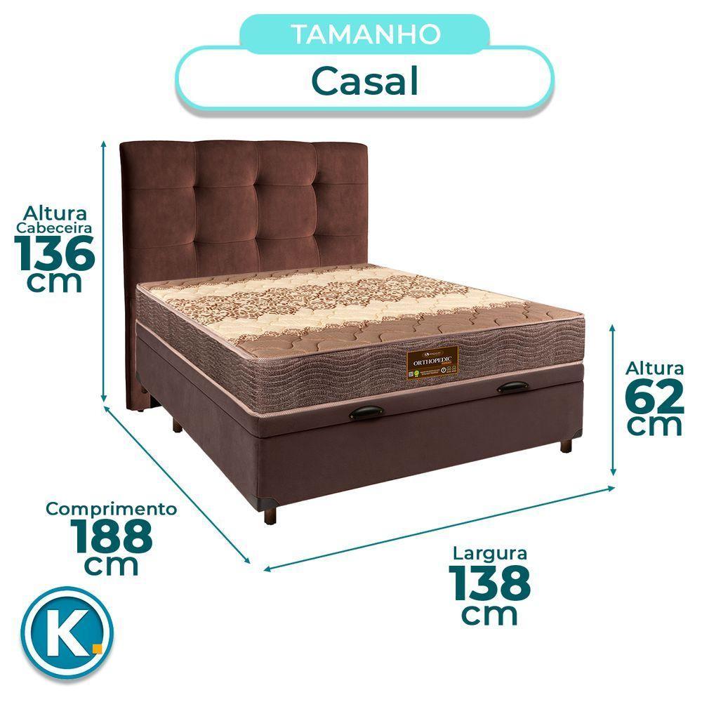 Kit Cama Box Bau + Cabeceira + Colchão Casal D26 - Ortophedic - Sankonfort - 3