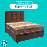 Kit Cama Box Bau + Cabeceira + Colchão Casal D26 - Ortophedic - Sankonfort