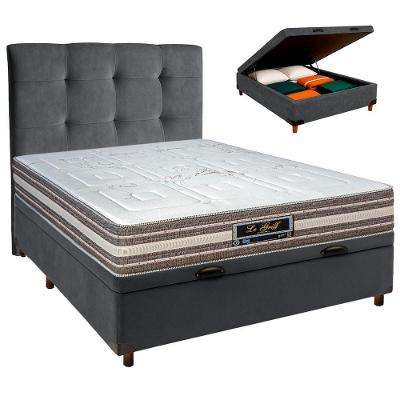 Kit Cama Box Bau + Cabeceira + Colchão Casal Molas Ensacadas - Legriff - Sankonfort