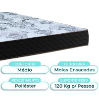 Kit Cama Box Bau + Cabeceira + Colchão Casal Molas Ensacadas - Life Gold - Paropas - 2