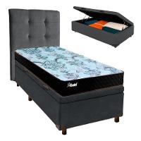 Kit Cabeceira + Cama Box Bau + Colchão Solteiro Molas Ensacadas Life Gold Paropas - 1