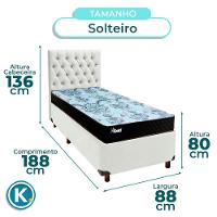 Kit Cama Box + Cabeceira + Colchão Solteiro Molas Ensacadas - Life Gold - Paropas - 3