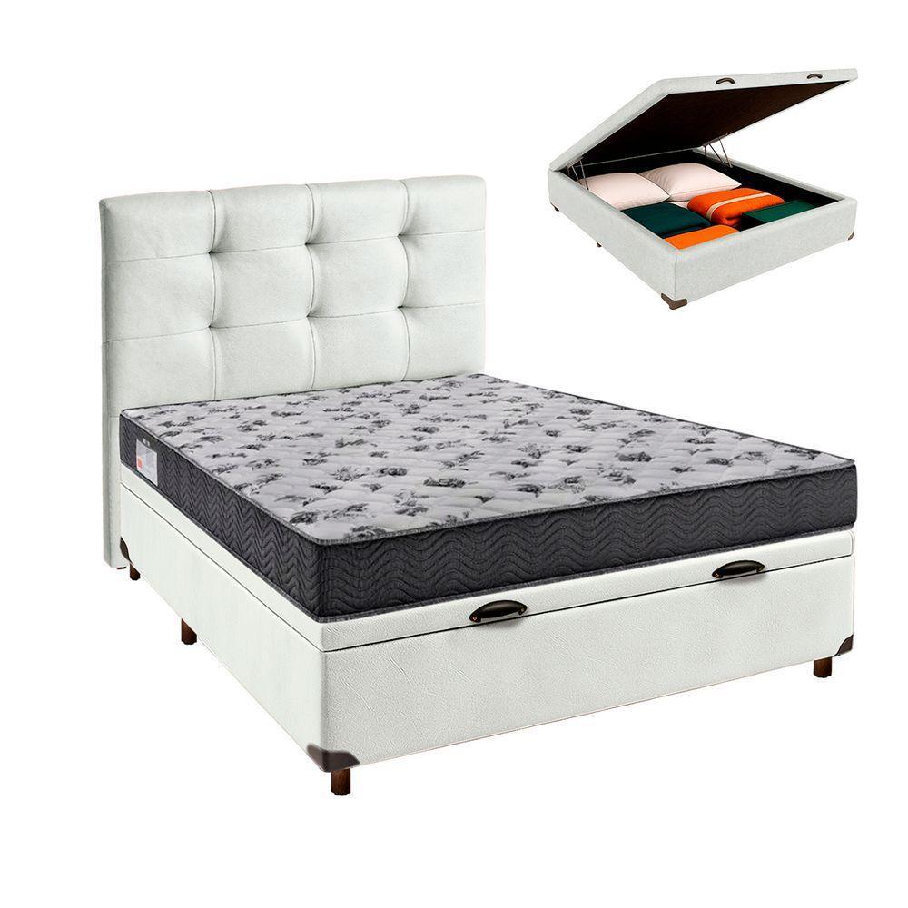 Kit Cama Box Bau + Cabeceira + Colchão Casal D33 - Iso100 - Ortobom - 1